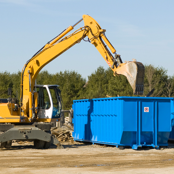 what size residential dumpster rentals are available in Bowne